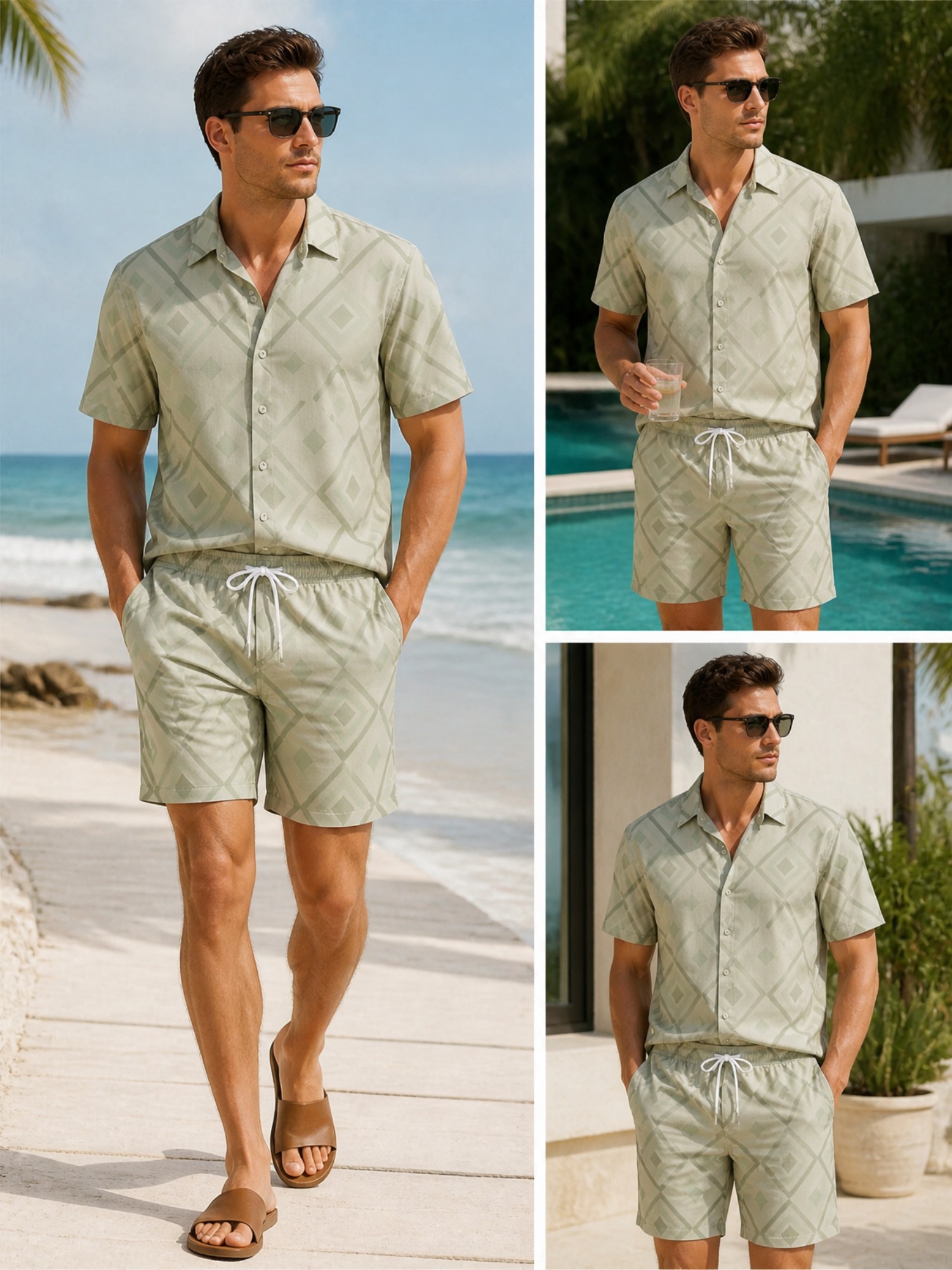 Resort Shirt Floral - Setelan Kemeja Lengan Pendek Motif Bunga