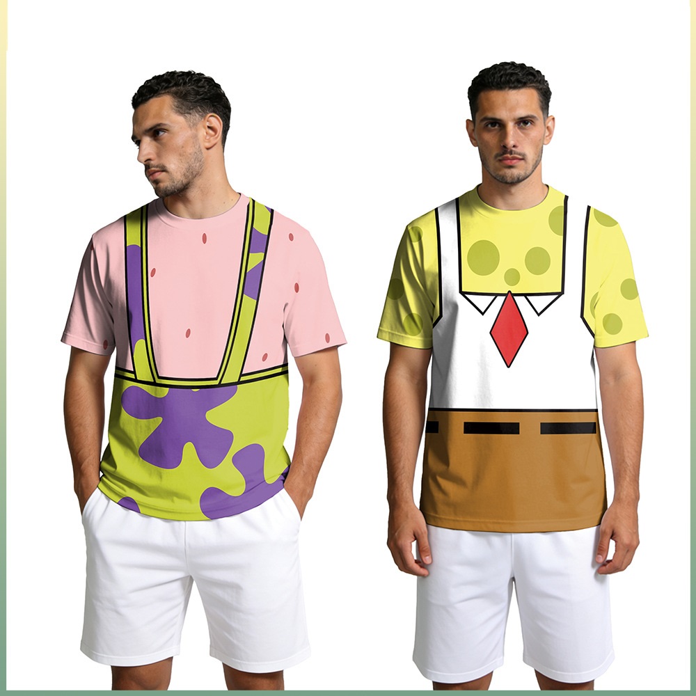 Tee Graphic Print - Kaos Cosplay Sponge & Patrick Star