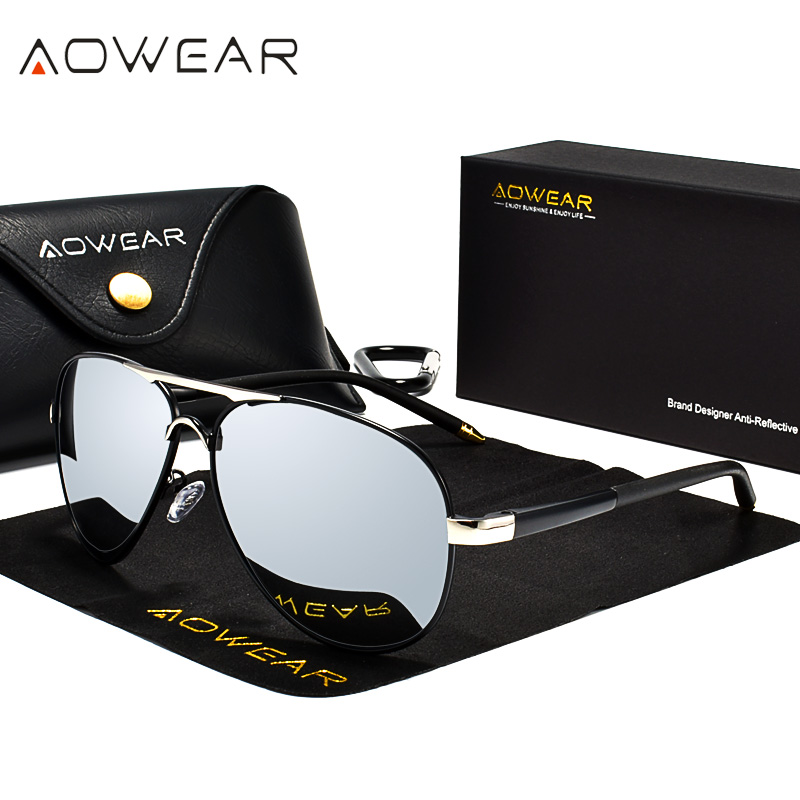 AOWEAR kacamata hitam penerban - Sunglasses Aviator Polarized ulasan dan harga