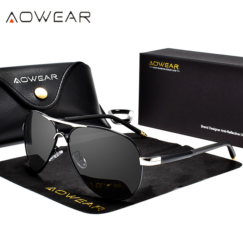AOWEAR kacamata hitam penerban - Sunglasses Aviator Polarized ulasan dan harga