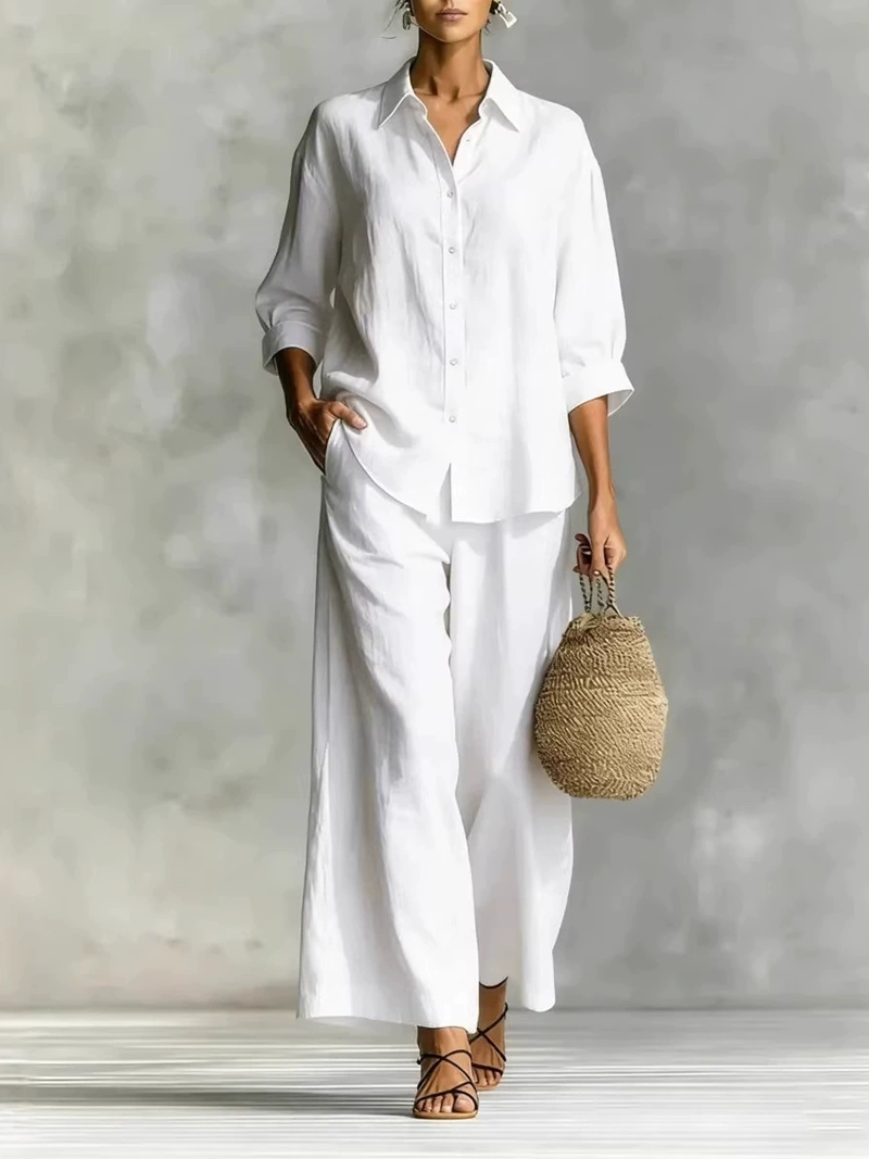 Setelan Kasual Wanita Terbaru: - Linen Shirt Breathable ulasan dan harga