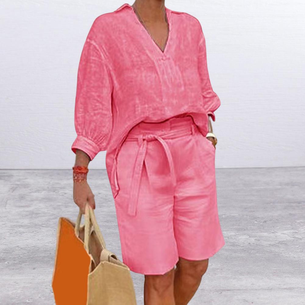 Setelan Dua Potong Wanita Katu - Linen Shirt Breathable ulasan dan harga
